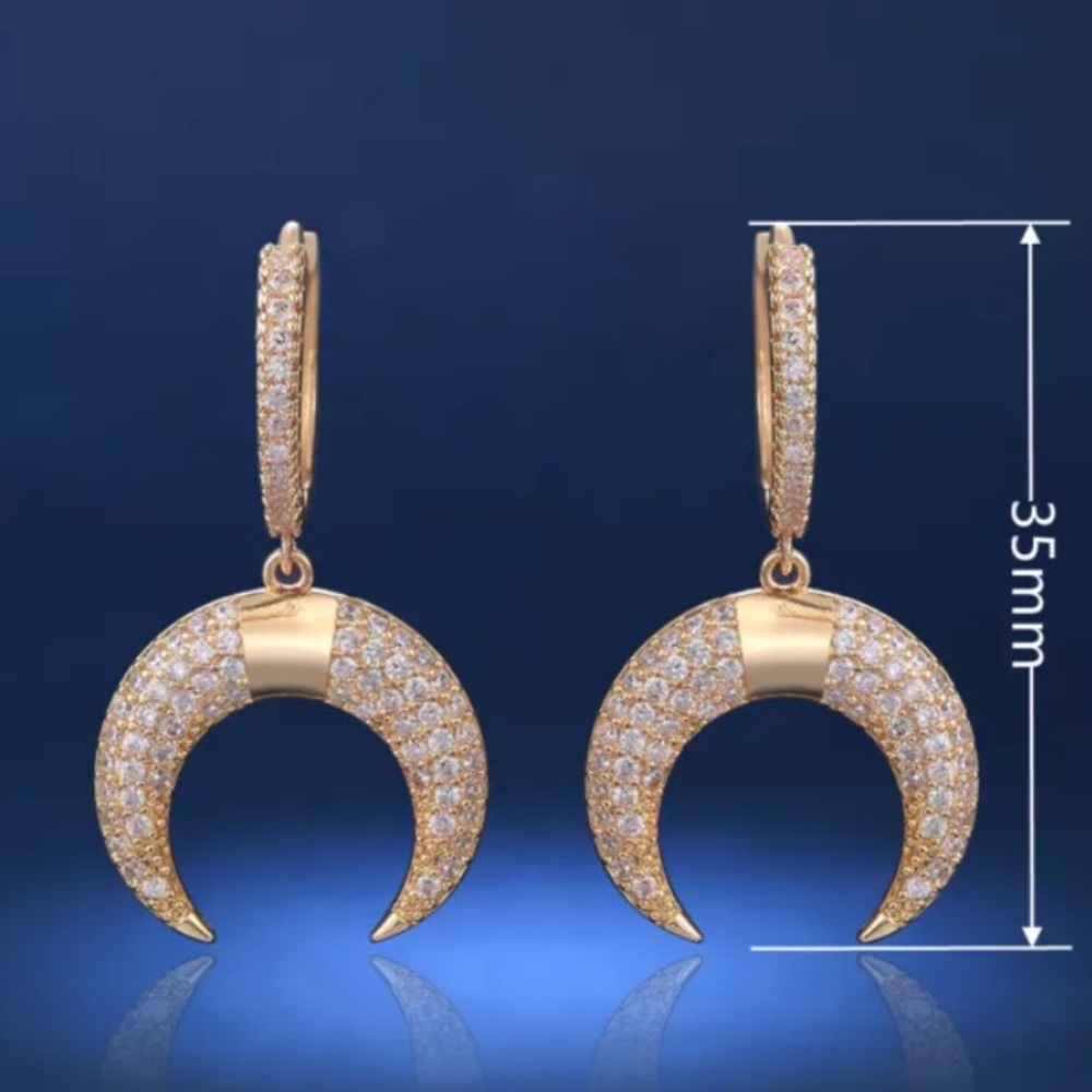 18K gold plated drop earrings - Picture 5 of 7